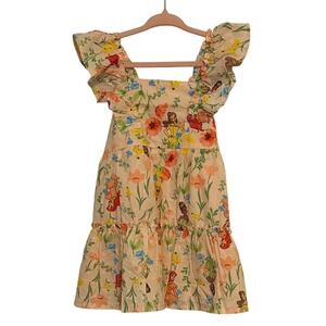 Disney Princess Light Pink Tiered Dress Ruffle Sleeves Button Up Back Size 2T